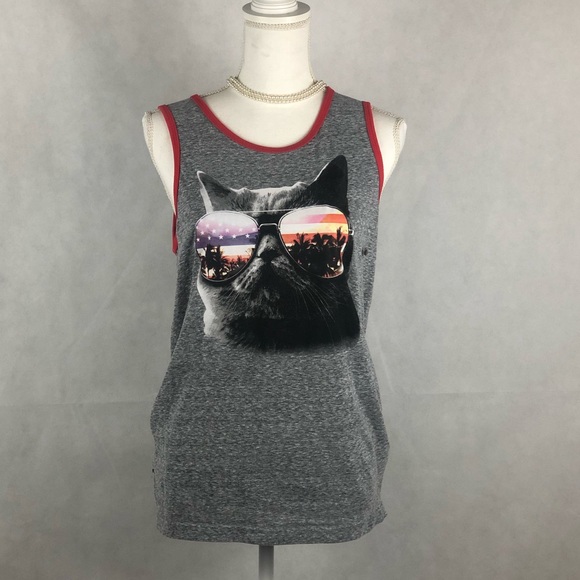 Hybrid & company Tops - Hybrid Cat With Sunglasses Tank Top